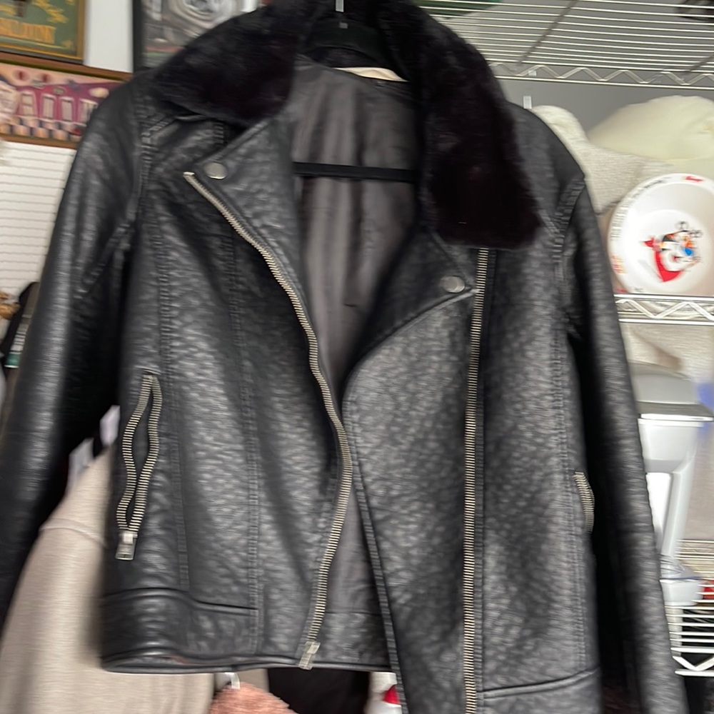 Black leather jacket